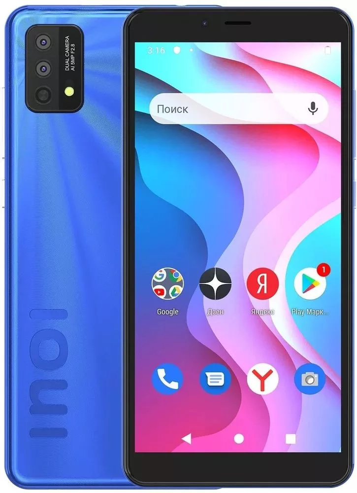 Смартфон Inoi A52 Lite 32GB (синий)- фото